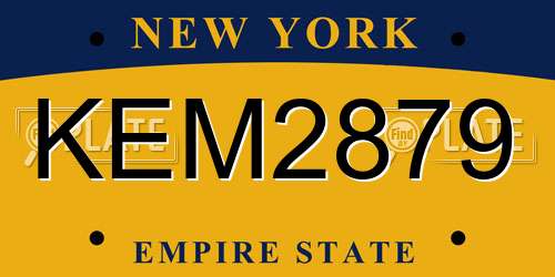 KEM2879 New York License Plate