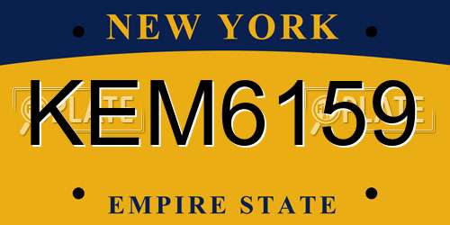 KEM6159 New York License Plate