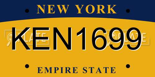 KEN1699 New York License Plate