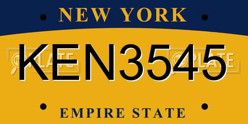 KEN3545 New York License Plate