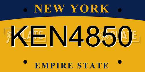 KEN4850 New York License Plate