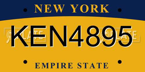 KEN4895 New York License Plate