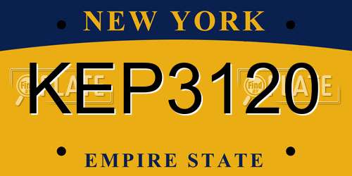 KEP3120 New York License Plate
