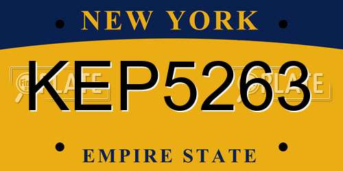 KEP5263 New York License Plate