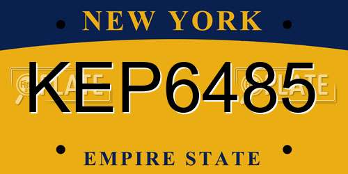 KEP6485 New York License Plate