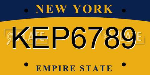KEP6789 New York License Plate