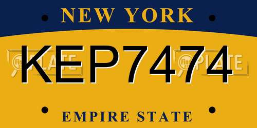 KEP7474 New York License Plate