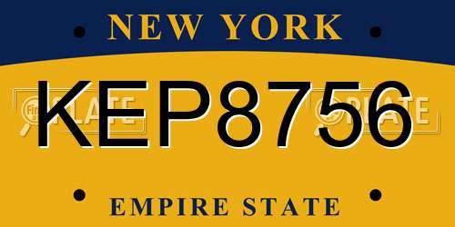 KEP8756 New York License Plate