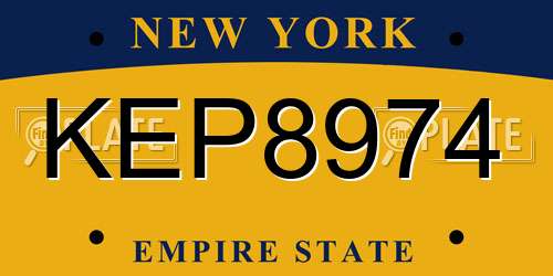 KEP8974 New York License Plate