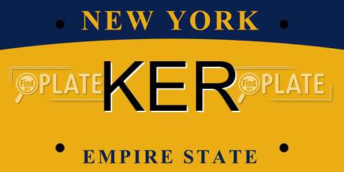 KER New York License Plate