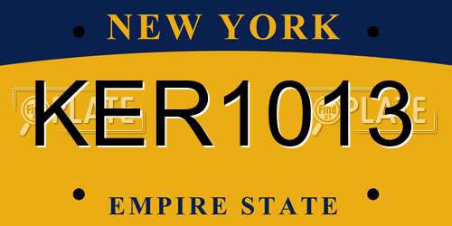 KER1013 New York License Plate
