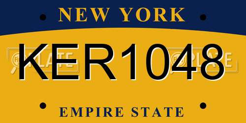 KER1048 New York License Plate