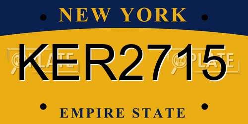 KER2715 New York License Plate