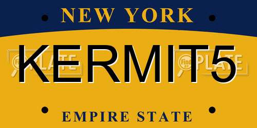 KERMIT5 New York License Plate