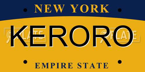KERORO New York License Plate