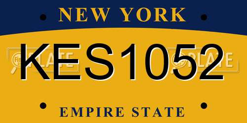KES1052 New York License Plate