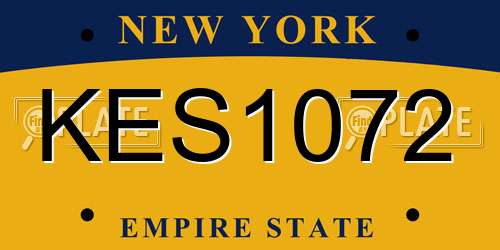 KES1072 New York License Plate