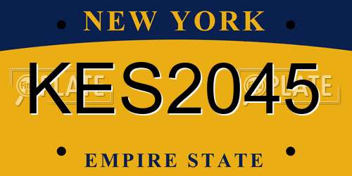 KES2045 New York License Plate