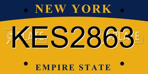 KES2863 New York License Plate