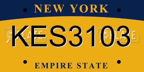 KES3103 New York License Plate