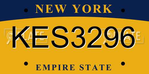 KES3296 New York License Plate