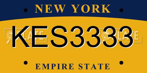KES3333 New York License Plate