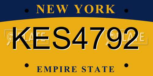 KES4792 New York License Plate
