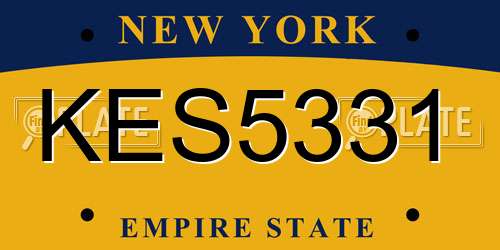 KES5331 New York License Plate