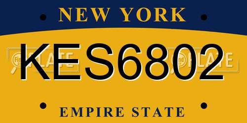 KES6802 New York License Plate
