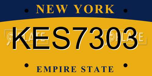 KES7303 New York License Plate