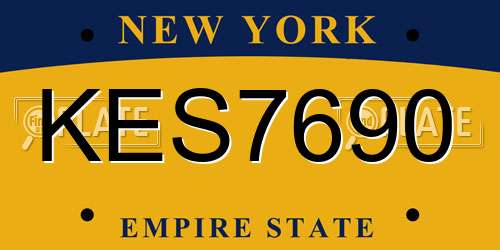 KES7690 New York License Plate