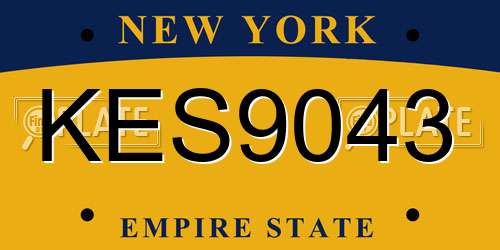 KES9043 New York License Plate