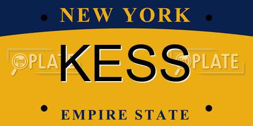 KESS New York License Plate