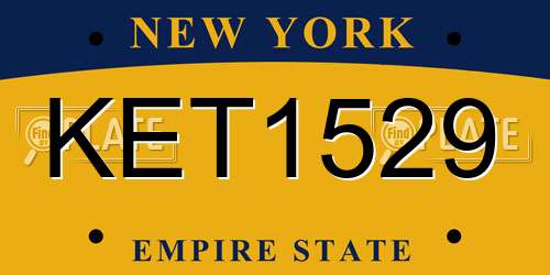 KET1529 New York License Plate