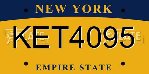 KET4095 New York License Plate