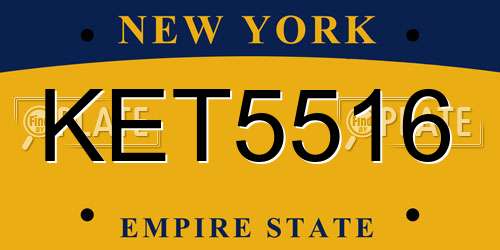 KET5516 New York License Plate