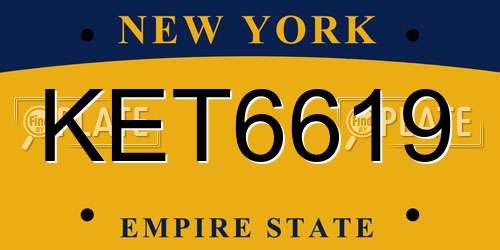 KET6619 New York License Plate