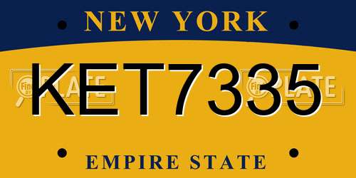 KET7335 New York License Plate