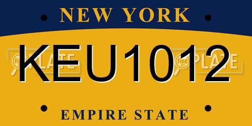 KEU1012 New York License Plate