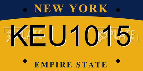 KEU1015 New York License Plate