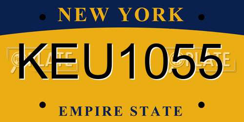 KEU1055 New York License Plate