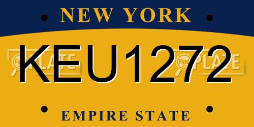 KEU1272 New York License Plate