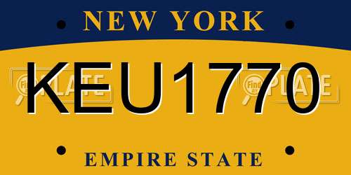 KEU1770 New York License Plate