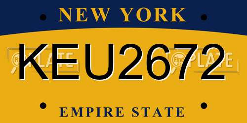 KEU2672 New York License Plate