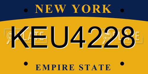 KEU4228 New York License Plate