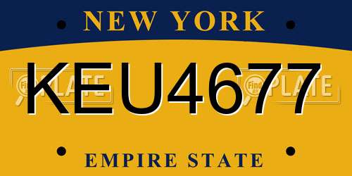 KEU4677 New York License Plate