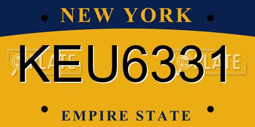 KEU6331 New York License Plate