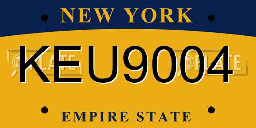 KEU9004 New York License Plate