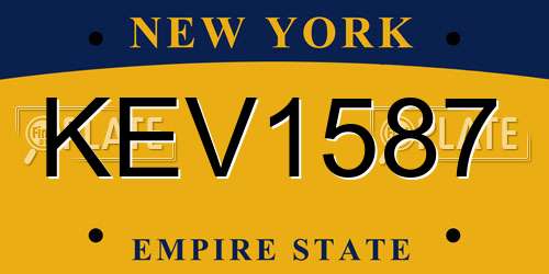 KEV1587 New York License Plate