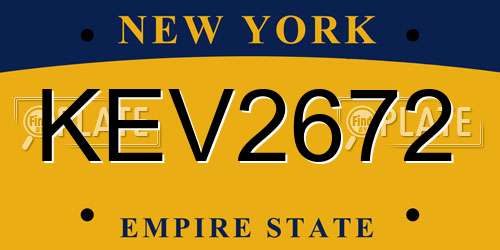 KEV2672 New York License Plate